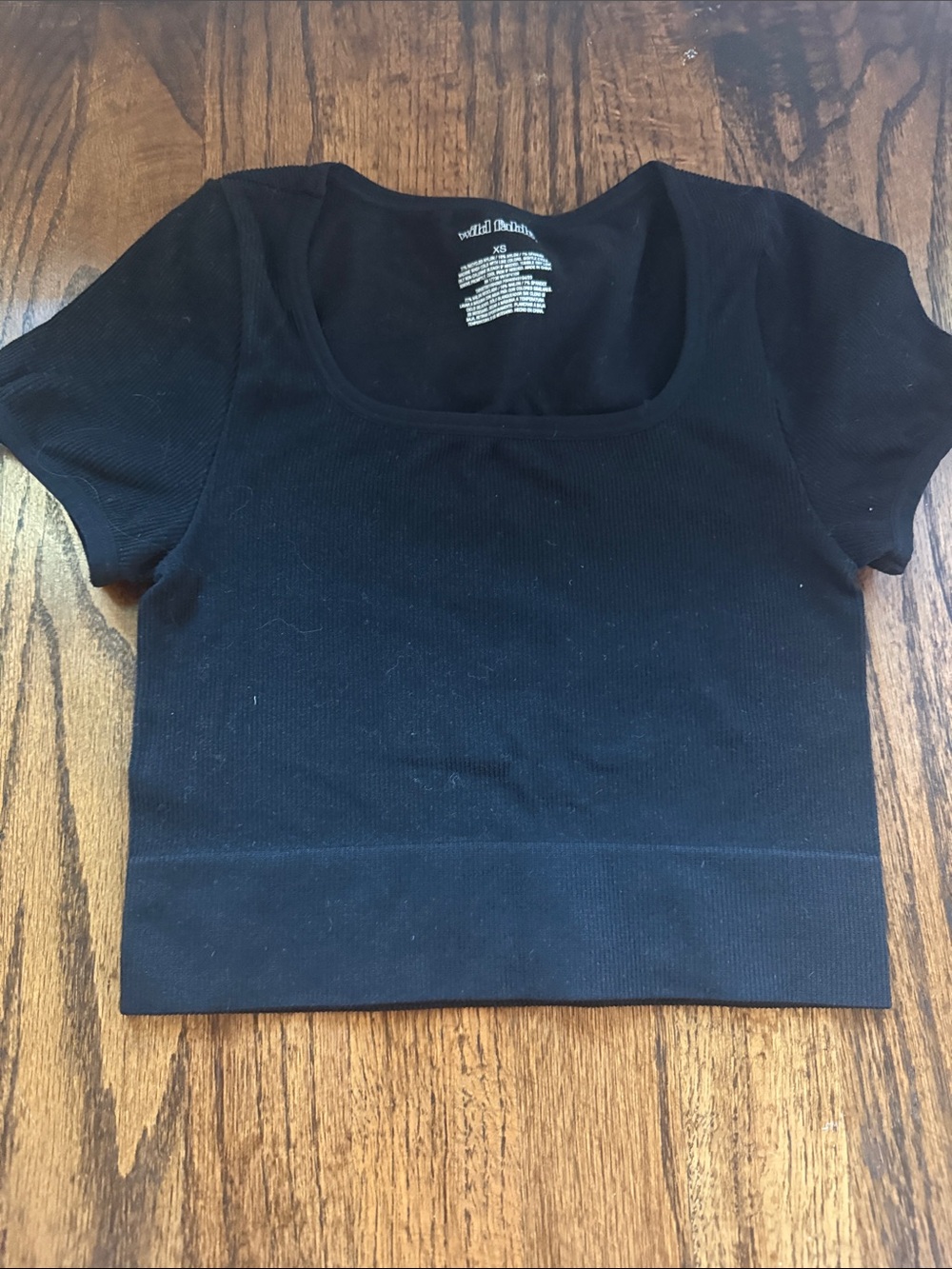 wild fable Black Ribbed Scoop Crop Top